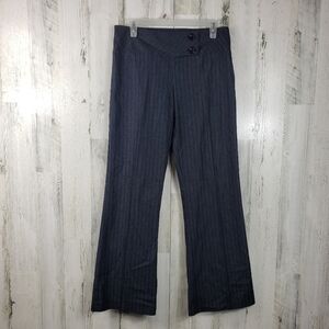 Dots gray and white pin stripe flare leg dress pants juniors size 3/4